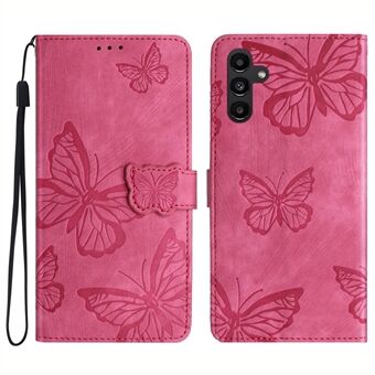 Voor Samsung Galaxy A54 5G Skin-touch lederen Stand telefoonhoesje met vlinderbedrukte portemonnee-cover