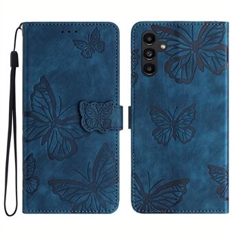 Voor Samsung Galaxy A54 5G Skin-touch lederen Stand telefoonhoesje met vlinderbedrukte portemonnee-cover