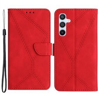 HT05 Skin-touch telefoonhoesje voor Samsung Galaxy A54 5G PU lederen tas , Stand portemonnee telefoonhoesje met riem