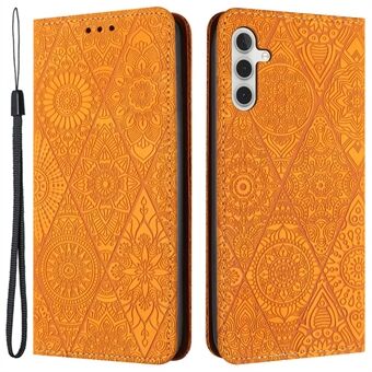 Voor Samsung Galaxy A54 5G magnetische adsorptie bedrukt PU lederen telefoonhoesje portemonnee Stand cover