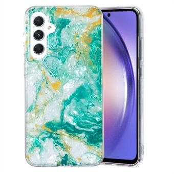 Voor Samsung Galaxy A54 5G Flexibel TPU-hoesje IMD Marmeren bloemschelppatroon achterkant