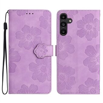 Telefoonhoesje portemonnee voor Samsung Galaxy A54 5G, bedrukt bloemenpatroon PU lederen flip Stand cover