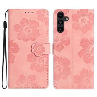 Telefoonhoesje portemonnee voor Samsung Galaxy A54 5G, bedrukt bloemenpatroon PU lederen flip Stand cover