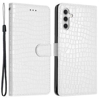 Voor Samsung Galaxy A54 5G Krokodiltextuur Stand Lederen Cover Anti-drop Telefoon Portemonnee Hoesje met Handriem