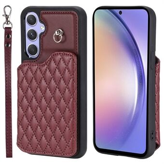 Stijl 008 Telefoon Cover Voor Samsung Galaxy A54 5G Kickstand PU Leer + TPU RFID Blokkeren Telefoon Shell met Polsband