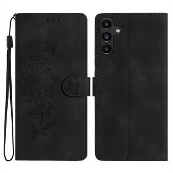 Voor Samsung Galaxy A54 5G Telefoon Shell Bedrukte Bloem Portemonnee Stand Magnetische Telefoon Case Lederen Cover