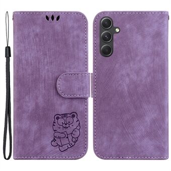 Voor Samsung Galaxy A54 5G Schattige Tijgerprint Anti-val Cover Leren Portemonnee Stand Telefoonhoesje.