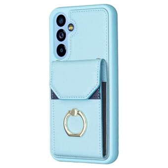 BF29 Voor Samsung Galaxy A54 5G Kickstand PU Lederen+TPU Hoesje Telefoonhoesje Kaarthouder Cellphone Shell