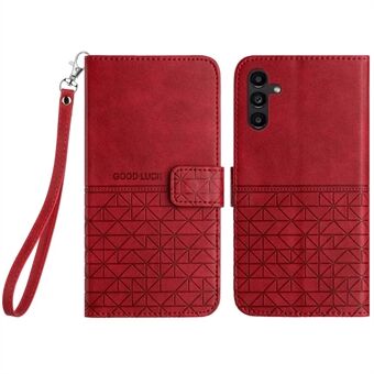 Voor Samsung Galaxy A54 5G Microfiber Leren Telefoonhoesje met Standfunctie, Geometrisch Bedrukte Portemonneehoesje.