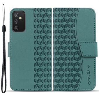 Voor Samsung Galaxy A54 5G Hoesje met Ruitjespatroon, anti-val PU lederen smartphonehoesje.