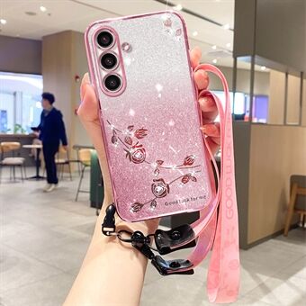 KADEM voor Samsung Galaxy A54 5G Schokbestendige telefoonhoes TPU Glitter telefoonhoes met bandje