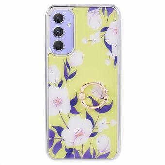 Kickstand PC+TPU Hoesje voor Samsung Galaxy A54 5G Hoesje Electroplating IMD Patroon Telefoonhoes