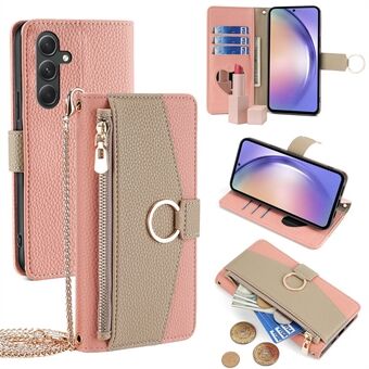 Voor de Samsung Galaxy A54 5G lederen hoesje wallet crossbody PU lederen standaard hoesje.