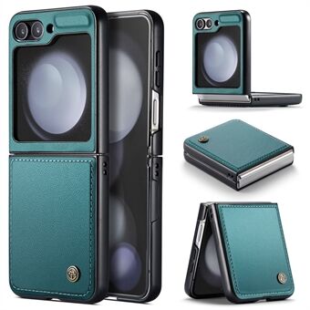 CASEME 023-serie voor Samsung Galaxy Z Flip5 5G hoesje van litchi-textuur leer+PC telefoonhoes