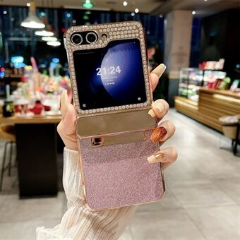 Voor Samsung Galaxy Z Flip6 5G Hoesje Glitter Bling PU Leer+Harde PC Telefoon Achterkant Cover