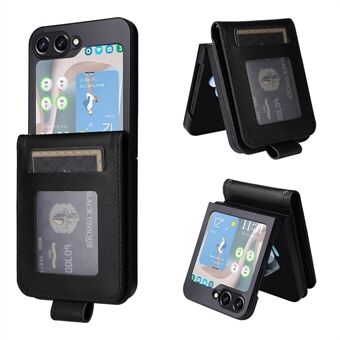 Voor Samsung Galaxy Z Flip5 5G Hoes met Bandkaart Houder Telefoon Leren Cover