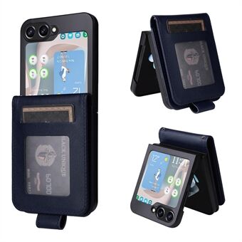 Voor Samsung Galaxy Z Flip5 5G Hoes met Band Kaartenhouder Telefoon Leren Cover