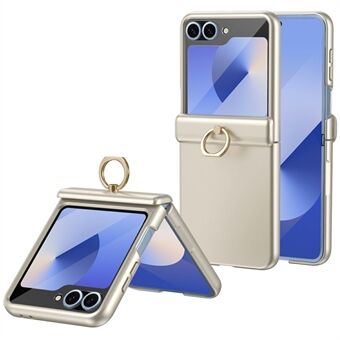 Voor Samsung Galaxy Z Flip5 5G Hoes met Gehard Glasfolie Ringhouder Kickstand PC Telefoonhoesje