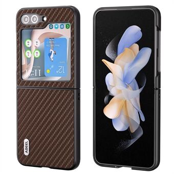 ABEEL Voor Samsung Galaxy Z Flip5 5G PU-leer gecoate pc-achterkant Koolstofvezeltextuur Schokbestendig telefoonhoesje