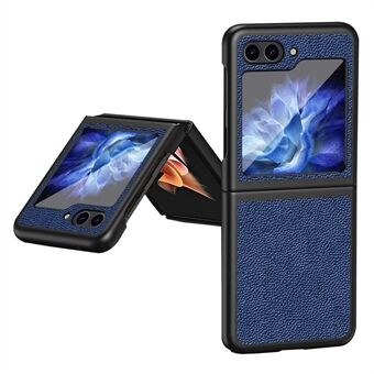 Voor Samsung Galaxy Z Flip5 5G PU-leer gecoat PC-hoesje Litchi-textuur beschermende telefoonhoes