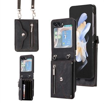 Voor Samsung Galaxy Z Flip5 5G RFID-blokkeerkaart Tas Case PU-leer + pc-telefoonhoes met standaard