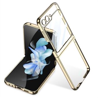 GKK Voor Samsung Galaxy Z Flip5 5G Opvouwbare Telefoon Cover Shell Galvaniseren Plastic Telefoon Case met Gehard Glas Screen film