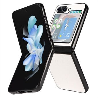 Voor Samsung Galaxy Z Flip5 5G Litchi Textuur Telefoonhoesje PU-leer gecoat PC Slim Fit Cover