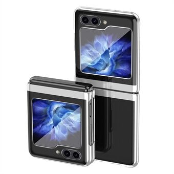 Doorzichtige achterkant voor Samsung Galaxy Z Flip5 5G, harde pc-galvaniserende telefoonhoes