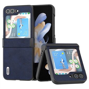 ABEEL Voor Samsung Galaxy Z Flip5 5G PU-leer + PC-telefoonhoes Koeienhuidtextuur Scharnierbeschermingshoes