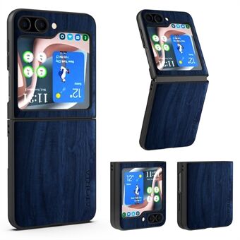 AIORIA Voor Samsung Galaxy Z Flip5 5G Retro Houtstructuur Telefoonhoesje PU + PC + TPU Beschermhoes