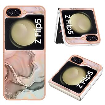 YB IMD Serie-16 Stijl-E Voor Samsung Galaxy Z Flip5 5G Gegalvaniseerde Telefoon Cover 2.0mm TPU Marmer Patroon IMD Case