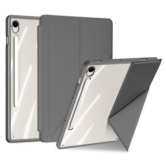 DUX DUCIS Magi Series voor Samsung Galaxy Tab S9 / S9 FE Hoes Origami Standaard Lederen+PC+TPU Transparante Achterkant Cover