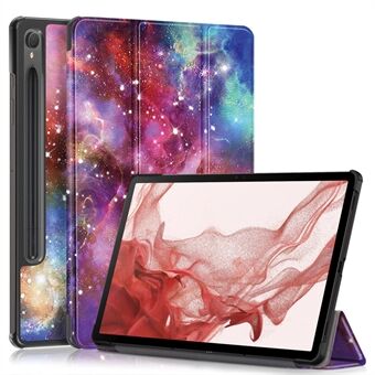 Voor Samsung Galaxy Tab S9 11 inch SM-X710, SM-X716B, SM-X718U patroon bedrukken lederen tablet hoesje met drievoudige standaard Smart Cover.