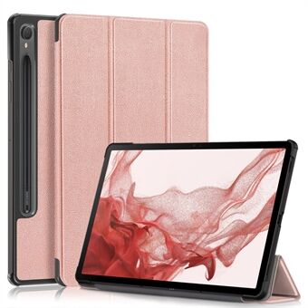 Voor de Samsung Galaxy Tab S9 11-inch SM-X710, SM-X716B, SM-X718U PU-lederen Trifold Stand Cover Auto Wake / Sleep Smart Tablet Case.