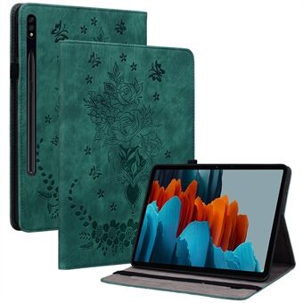 Voor Samsung Galaxy Tab S9 Stand Folio Case PU Lederen Bedrukte Kaarthouder Tablethoes