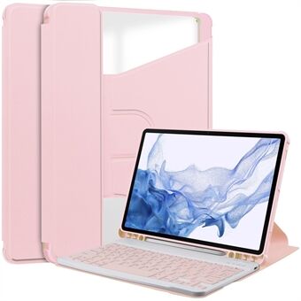 Voor Samsung Galaxy Tab S9 360-graden draaibare standaard tablet hoesje van PU-leer en acryl cover (zonder toetsenbord)