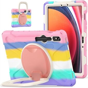 Voor Samsung Galaxy Tab S9 / S8 / S7 Hard PC+Soft Silicone hoesje met draaibare kickstand, schokbestendige tablet cover.