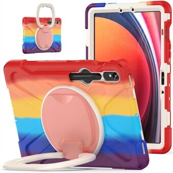 Voor Samsung Galaxy Tab S9 / S8 / S7 Hard PC+Soft Silicone Hoesje met Draaibare Kickstand Schokbestendige Tablet Cover.