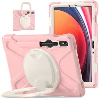 Voor Samsung Galaxy Tab S9 / S8 / S7 Harde PC + Zacht Silicone Hoesje met Draaibare Kickstand Stootbestendige Tablethoes