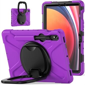 Voor Samsung Galaxy Tab S9 / S8 / S7 Harde PC+zachte siliconen hoes met draaibare standaard Schokbestendige tablet cover