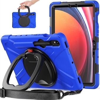 Voor Samsung Galaxy Tab S9 / S8 / S7 PC+siliconen beschermhoes met draaibare standaard Robuuste tablethoes met schouderriem