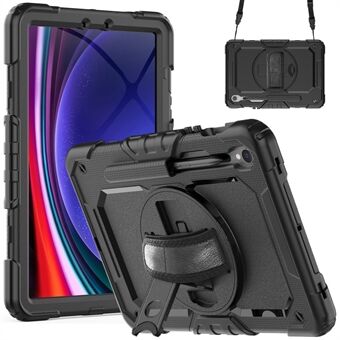 Voor Samsung Galaxy Tab S9 (X710 / X716B / X718U) PC + siliconen standaardhoes anti-val tablet hoesje met PET-schermfolie.