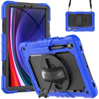 Voor Samsung Galaxy Tab S9 (X710 / X716B / X718U) PC+Silicone Kickstand Hoesje Anti-Drop Tablet Cover met PET Schermafdekking.