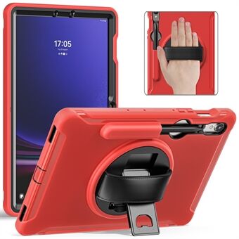 Voor Samsung Galaxy Tab S7 T870 / S8 X700 / S9 X710 Hoesje PC+TPU Kickstand Tablet Cover met Pennenhouder