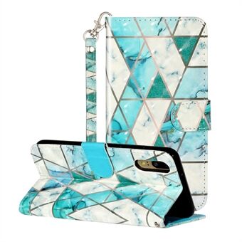 Light Spot Decor Wallet Stand Leren Patroon Afdrukken Telefoonhoesje voor Huawei P20