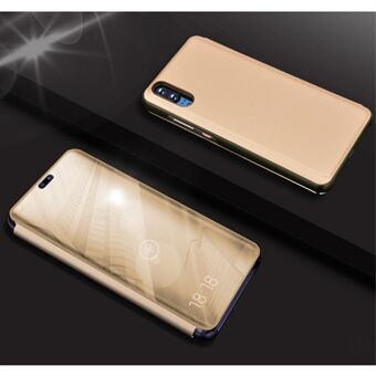 Galvanizing Mirror Surface View Window Leather Stand Case Cover voor Huawei P20 Pro