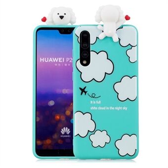 3D schattig poppenpatroon afdrukken TPU achter telefoonhoesje voor Huawei P20 Pro