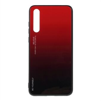 Voor Huawei P20 Pro Gradient Color Glass + PC + TPU Hybride mobiele telefoonhoes