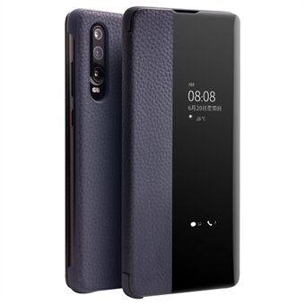 QIALINO View Window Litchi Textuur Koeienhuid Lederen Smart Cover voor Huawei P30