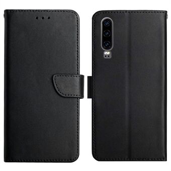 Nappa Textuur Magnetische Sluiting Stand Portemonnee Hoesje Flip Echt Leer + TPU Telefoonhoesje voor Huawei P30